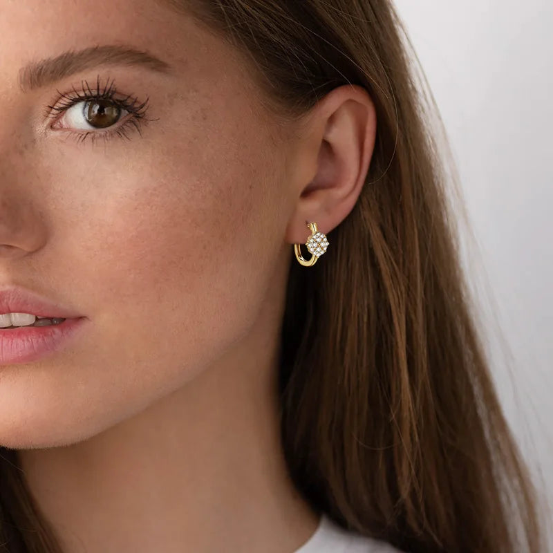 Moissanite Hoop Earrings – 925 Sterling Silver, 1.8mm & 1.4mm, Trendy Women's Jewelry Gift