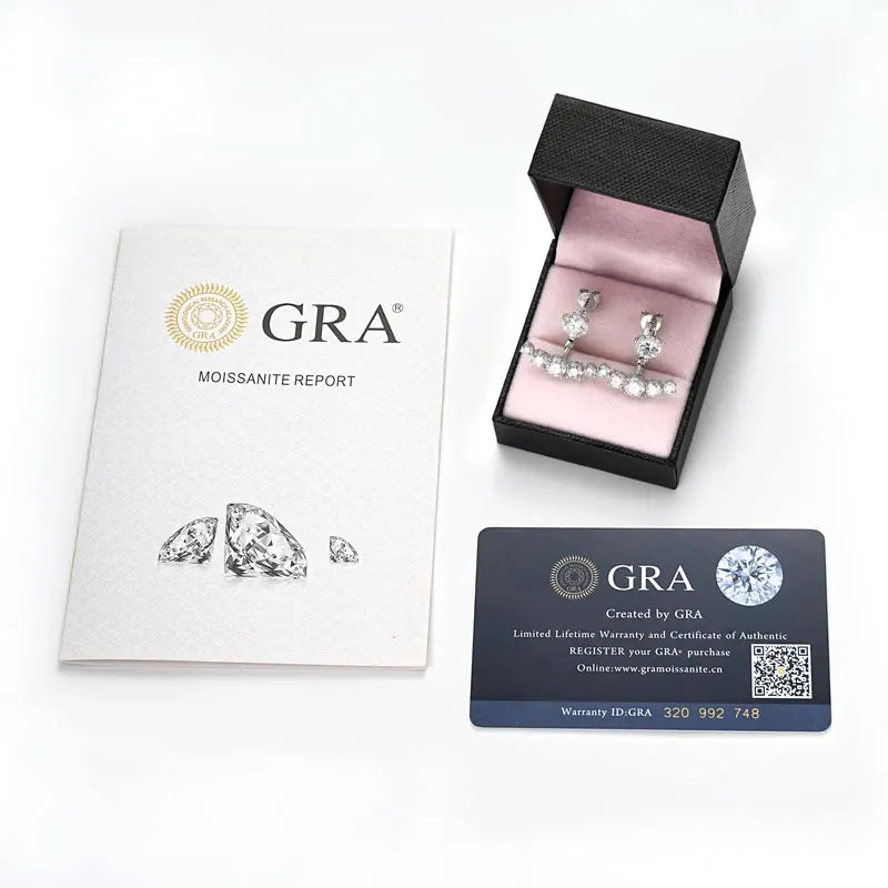 Moissanite Ear Jacket Stud Earrings 2.30CT VVS1 – 925 Sterling Silver, Women's Engagement & Wedding Jewelry