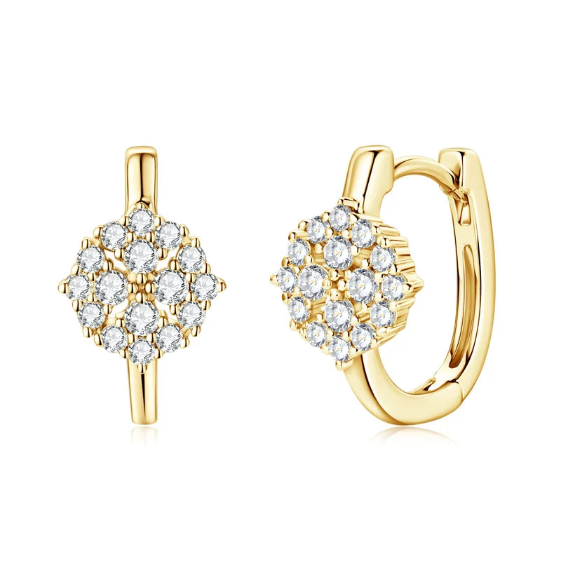 Moissanite Hoop Earrings – 925 Sterling Silver, 1.8mm & 1.4mm, Trendy Women's Jewelry Gift
