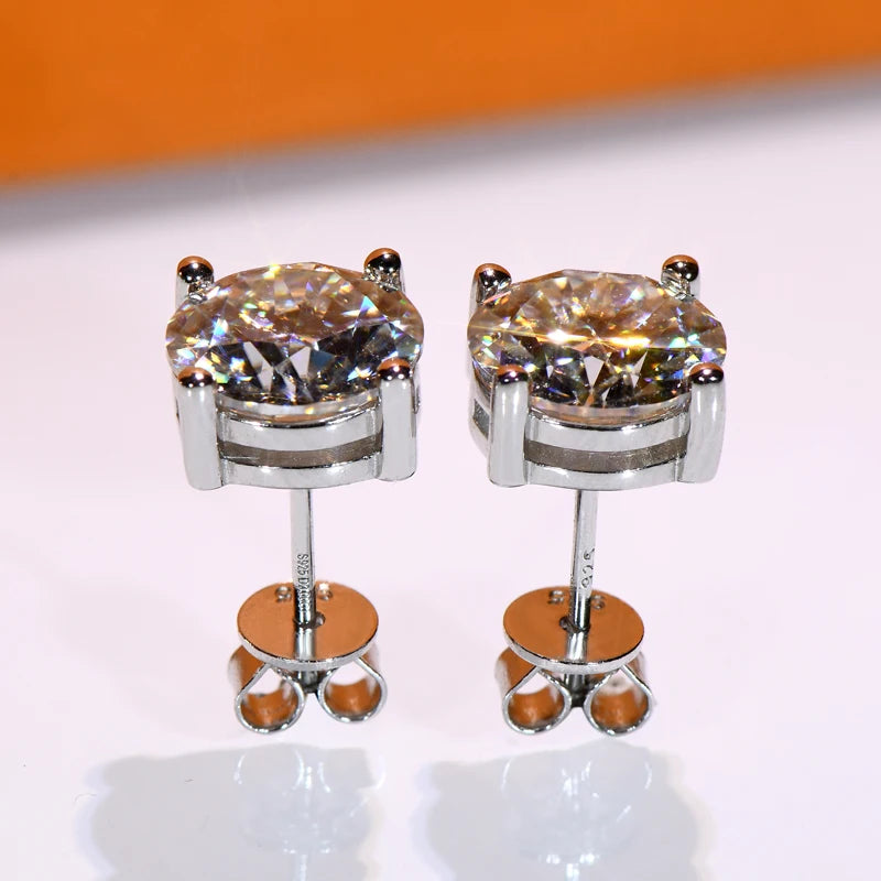 Boucles d'oreilles à tige en moissanite – Argent sterling 925, certifiées D VVS1, 3 mm à 11 mm, bijoux fins unisexes