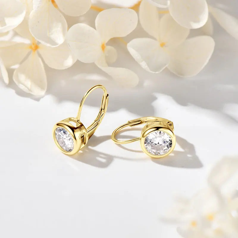 Moissanite Clip Earrings – 925 Sterling Silver, D Color, 6.5mm & 8mm Round Cut, Elegant Jewelry Gift for Girls & Weddings