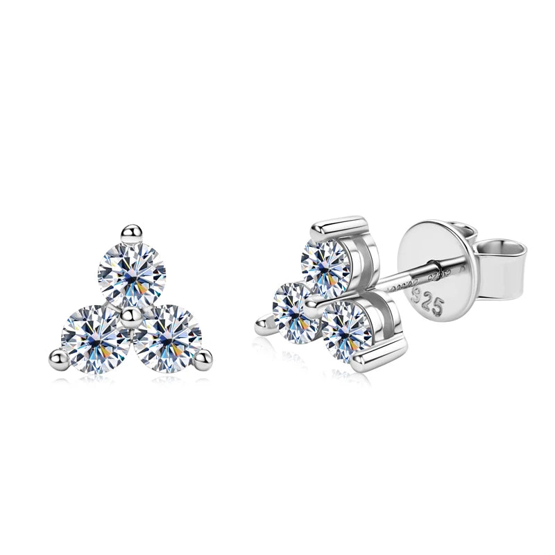 Boucles d'oreilles à tige en moissanite de 3 mm – Argent sterling 925, bijoux fins certifiés pour femmes et filles, accessoires de fiançailles