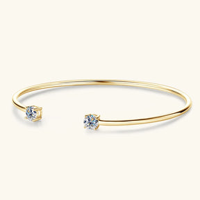 Moissanite Cuff Bangle 0.5CT – 5mm, 925 Sterling Silver, Women's Wedding & Engagement Bracelet, Fine Jewelry