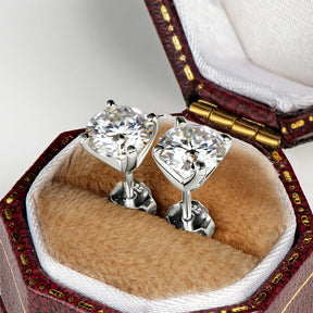 Moissanite Stud Earrings – 6.5mm D Color, 925 Sterling Silver, Sparkling Women's Wedding Jewelry