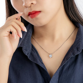 Moissanite Heart Pendant Necklace 2.0CT – D VVS1, 925 Sterling Silver Chain, Luxury Women's Jewelry, Engagement Gift