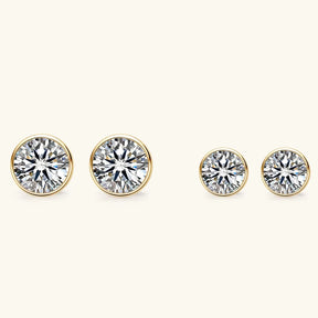 Moissanite Stud Earrings – 0.5-1CT Stones, Gold Plated 925 Sterling Silver, Unisex Certified Jewelry for Daily Wear & Gifts