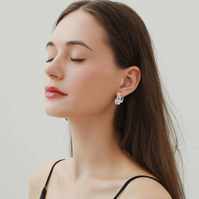 Moissanit Infinity Creolen – 925 Sterling Silber, Rundschliff