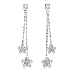 4 mm VVS1 Moissanit-Blumen-Tropfenohrringe – 925er Sterlingsilber, einzigartige Ohrstecker für Mädchen, Schmuck als Geburtstagsgeschenk