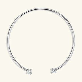 Moissanite Cuff Bangle 0.5CT – 5mm, 925 Sterling Silver, Women's Wedding & Engagement Bracelet, Fine Jewelry