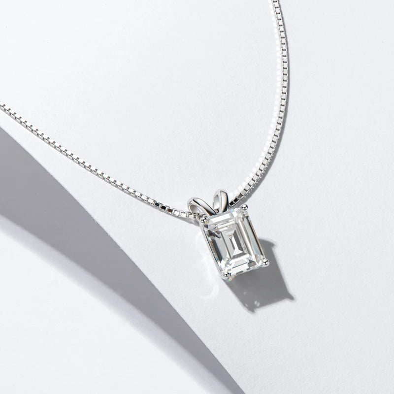 Simulated Diamond Pendant Necklace – 925 Sterling Silver, Large Stone, Women's Birthday Gift, Fine Jewelry
