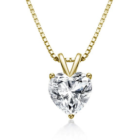 Moissanite Heart Pendant Necklace 2.0CT – D VVS1, 925 Sterling Silver Chain, Luxury Women's Jewelry, Engagement Gift