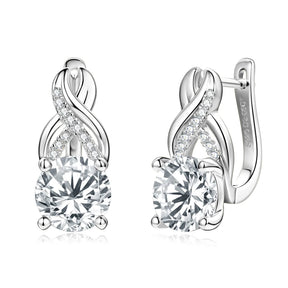 Moissanit Infinity Creolen – 925 Sterling Silber, Rundschliff