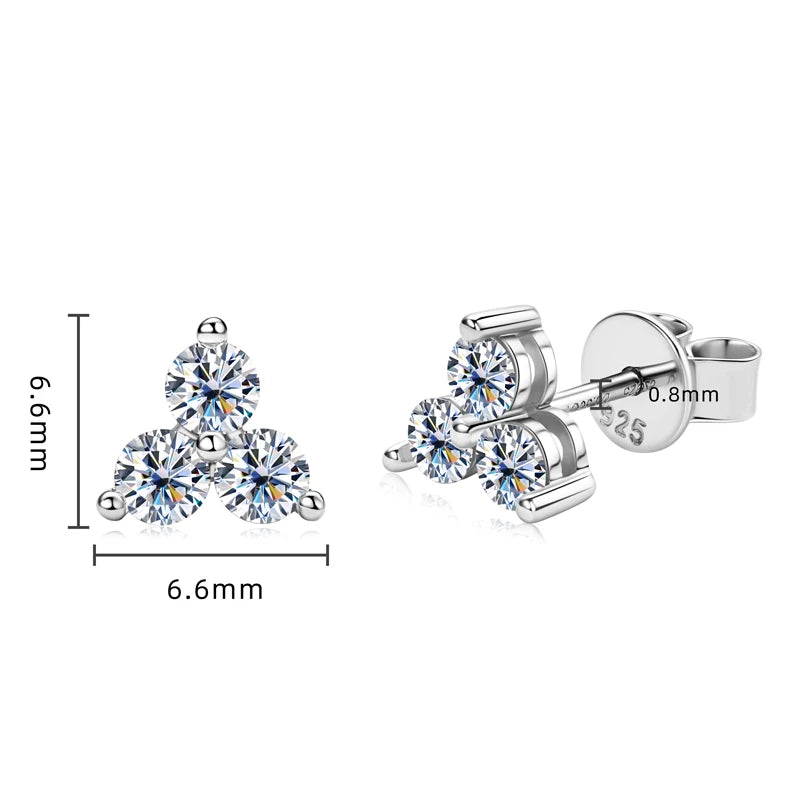 Boucles d'oreilles à tige en moissanite de 3 mm – Argent sterling 925, bijoux fins certifiés pour femmes et filles, accessoires de fiançailles