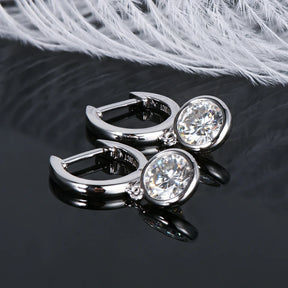 Moissanit-Tropfen- und -Baumel-Creolen – 9 mm, 8 mm, 6,5 mm, Farbe D, 925er Sterlingsilber, trendiger Damenschmuck