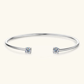 Moissanite Cuff Bangle 0.5CT – 5mm, 925 Sterling Silver, Women's Wedding & Engagement Bracelet, Fine Jewelry