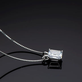 Simulated Diamond Pendant Necklace – 925 Sterling Silver, Large Stone, Women's Birthday Gift, Fine Jewelry