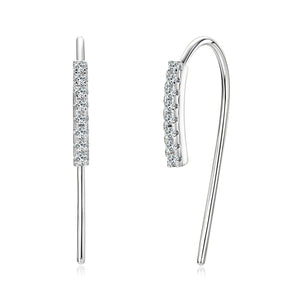 Moissanite U-Shaped Hook Earrings 1.3mm – 925 Sterling Silver, Simple & Unique Girls' Jewelry, 2024 Trend