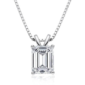 Simulated Diamond Pendant Necklace – 925 Sterling Silver, Large Stone, Women's Birthday Gift, Fine Jewelry