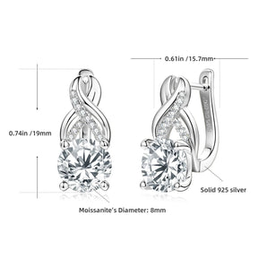 Moissanit Infinity Creolen – 925 Sterling Silber, Rundschliff