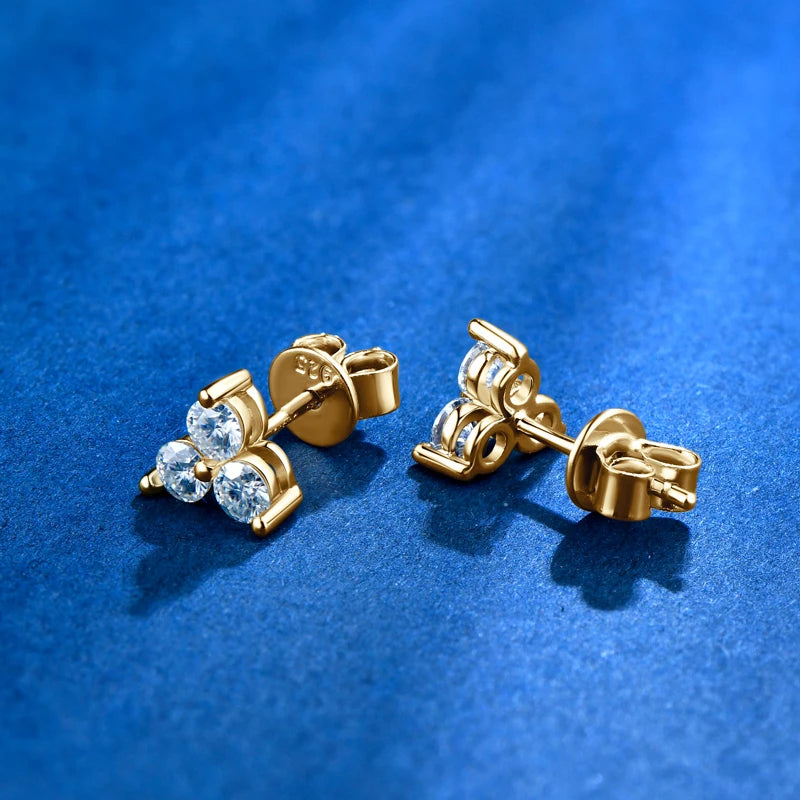 Boucles d'oreilles à tige en moissanite de 3 mm – Argent sterling 925, bijoux fins certifiés pour femmes et filles, accessoires de fiançailles