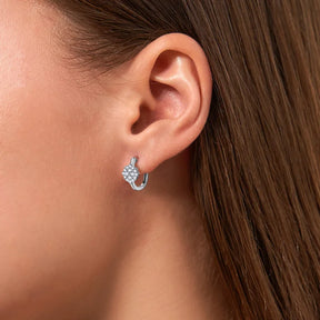 Moissanite Hoop Earrings – 925 Sterling Silver, 1.8mm & 1.4mm, Trendy Women's Jewelry Gift