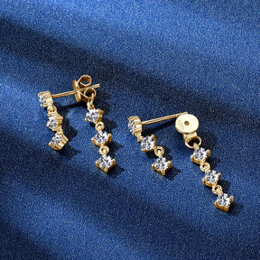 Moissanite Drop Earrings 3.0mm 0.60CT – 925 Sterling Silver, Elegant Women's Jewelry, 2024 Wedding Trend