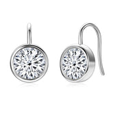 Moissanite Dangle Hook Earrings 2.00CT  – 925 Sterling Silver, Classic Luxury Engagement Jewelry for Women & Girls