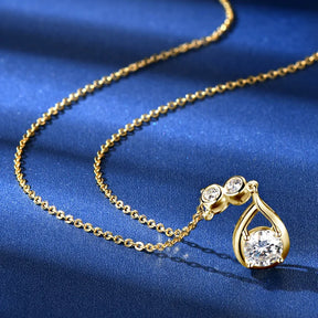 Moissanite Waterdrop Pendant Necklace 1.20CT – 925 Sterling Silver, Elegant Women's Jewelry Gift for Wedding & Christmas