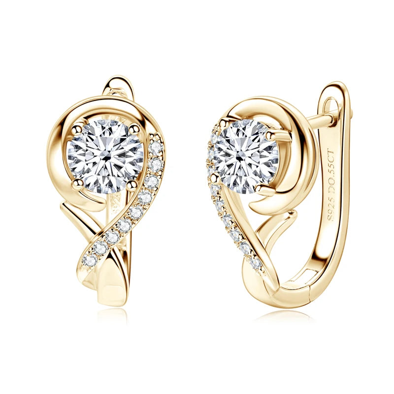 Boucles d'oreilles créoles Infinity en moissanite – Argent sterling 925, 5 mm et 1 mm, bijoux de fiançailles et de fête élégants