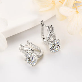 Moissanit Infinity Creolen – 925 Sterling Silber, Rundschliff