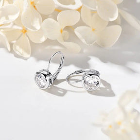 Moissanite Clip Earrings – 925 Sterling Silver, D Color, 6.5mm & 8mm Round Cut, Elegant Jewelry Gift for Girls & Weddings
