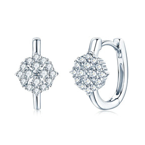 Moissanite Hoop Earrings – 925 Sterling Silver, 1.8mm & 1.4mm, Trendy Women's Jewelry Gift