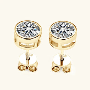 Boucles d'oreilles à tige en moissanite – 1 carat, 2 carats, 5 mm, 6,5 mm, 8 mm, argent sterling 925 plaqué or, bijoux unisexes pour tous les jours