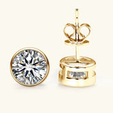 Boucles d'oreilles à tige en moissanite – 1 carat, 2 carats, 5 mm, 6,5 mm, 8 mm, argent sterling 925 plaqué or, bijoux unisexes pour tous les jours