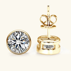 Boucles d'oreilles à tige en moissanite – 1 carat, 2 carats, 5 mm, 6,5 mm, 8 mm, argent sterling 925 plaqué or, bijoux unisexes pour tous les jours