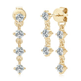 Moissanite Drop Earrings 3.0mm 0.60CT – 925 Sterling Silver, Elegant Women's Jewelry, 2024 Wedding Trend