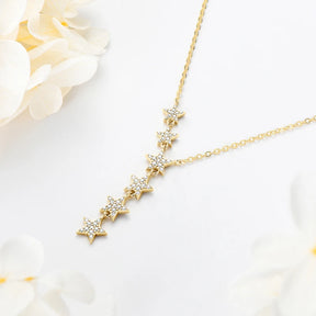 Collier étoile en moissanite en forme de Y – Argent sterling 925, taille ronde 1,2 mm, 1 mm, 0,8 mm, bijou unique pour femme