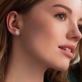 Boucles d'oreilles à tige en moissanite – 1 carat, 2 carats, 5 mm, 6,5 mm, 8 mm, argent sterling 925 plaqué or, bijoux unisexes pour tous les jours