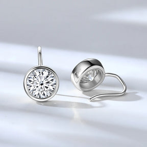 Moissanite Dangle Hook Earrings 2.00CT  – 925 Sterling Silver, Classic Luxury Engagement Jewelry for Women & Girls