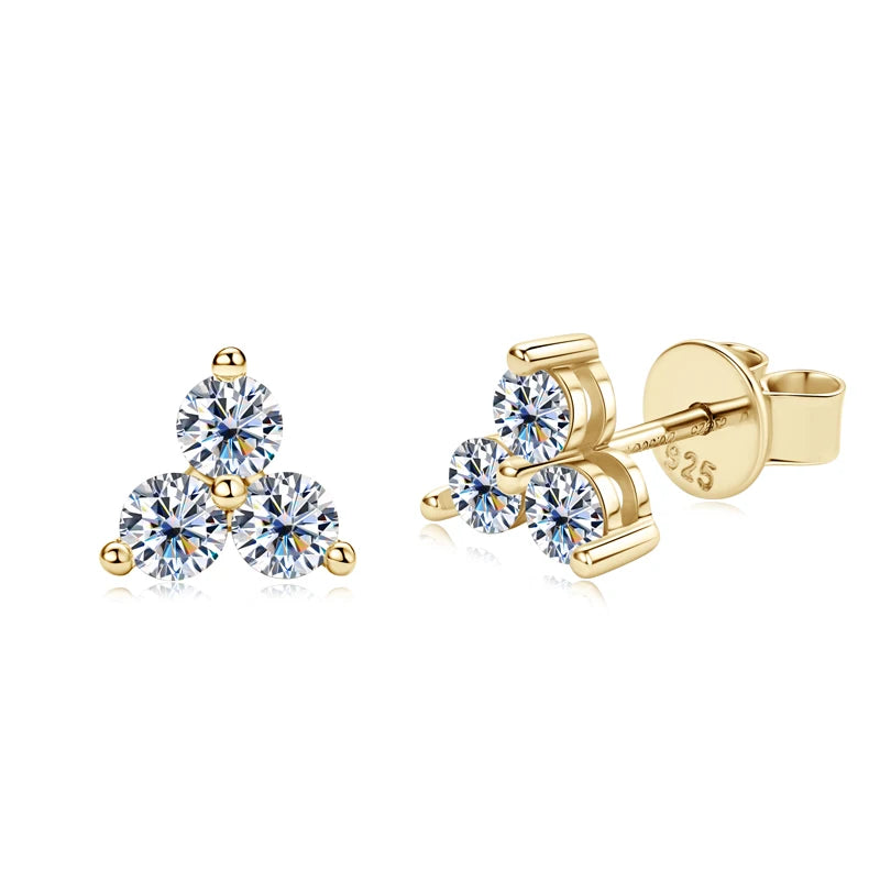 Boucles d'oreilles à tige en moissanite de 3 mm – Argent sterling 925, bijoux fins certifiés pour femmes et filles, accessoires de fiançailles