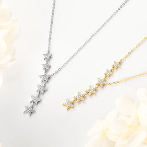 Collier étoile en moissanite en forme de Y – Argent sterling 925, taille ronde 1,2 mm, 1 mm, 0,8 mm, bijou unique pour femme