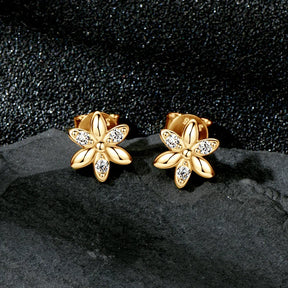 Moissanite Flower Stud Earrings 0.075CT  – 925 Sterling Silver, 1.8mm Round Cut, Girls' Birthday & Party Gift Jewelry